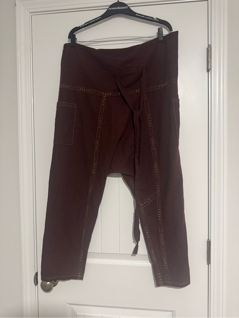 Prana Dark Brown Drawstring Harem Joggers